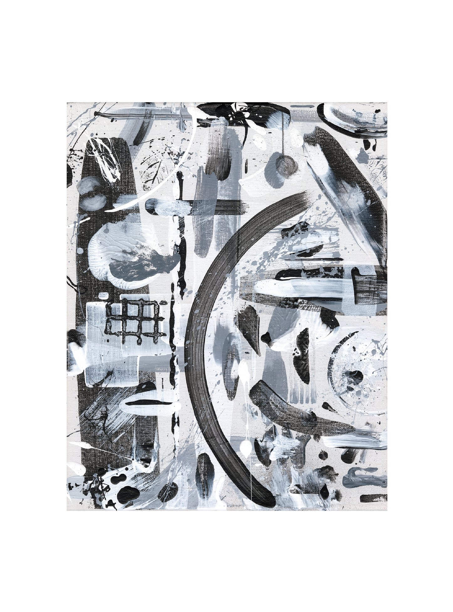 Black and white abstract art print