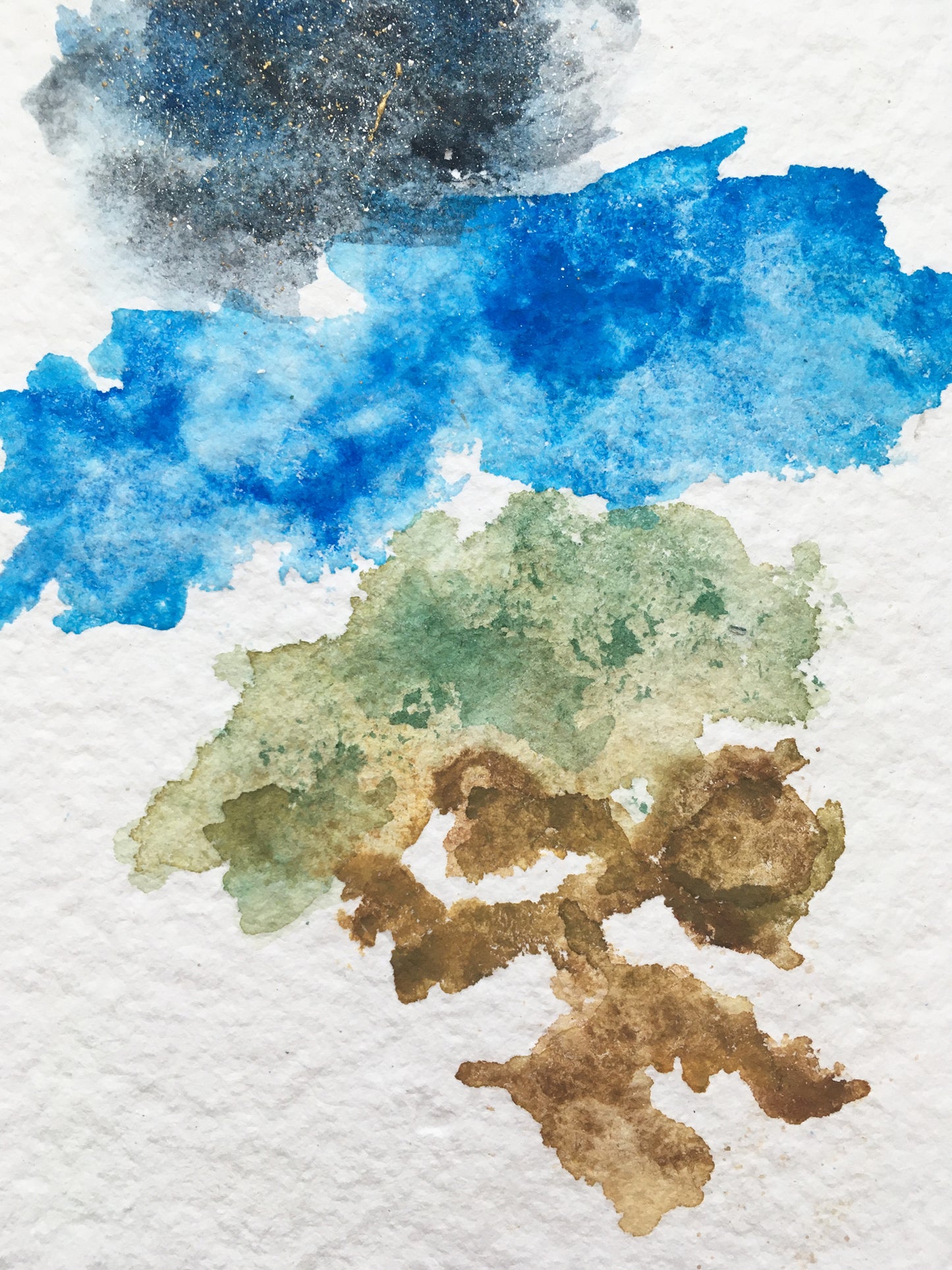 Earth, Sea, Sky | Pay-What-You-Wish - Original Abstract Watercolor Painting