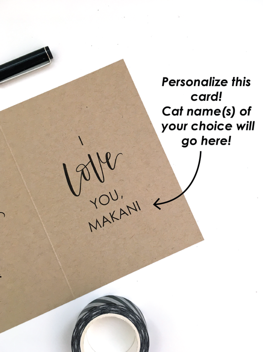 Personalized Best Cat Dad Card, Customize With Your Pet's Names